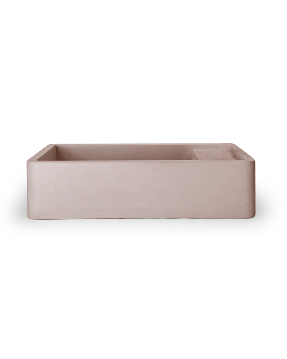 Nood Co Shelf 01 Basin - Wall Hung - Blush Pink / 1 Tap Hole / Overflow / White (SH1-2-WO-1-BL-OW)
