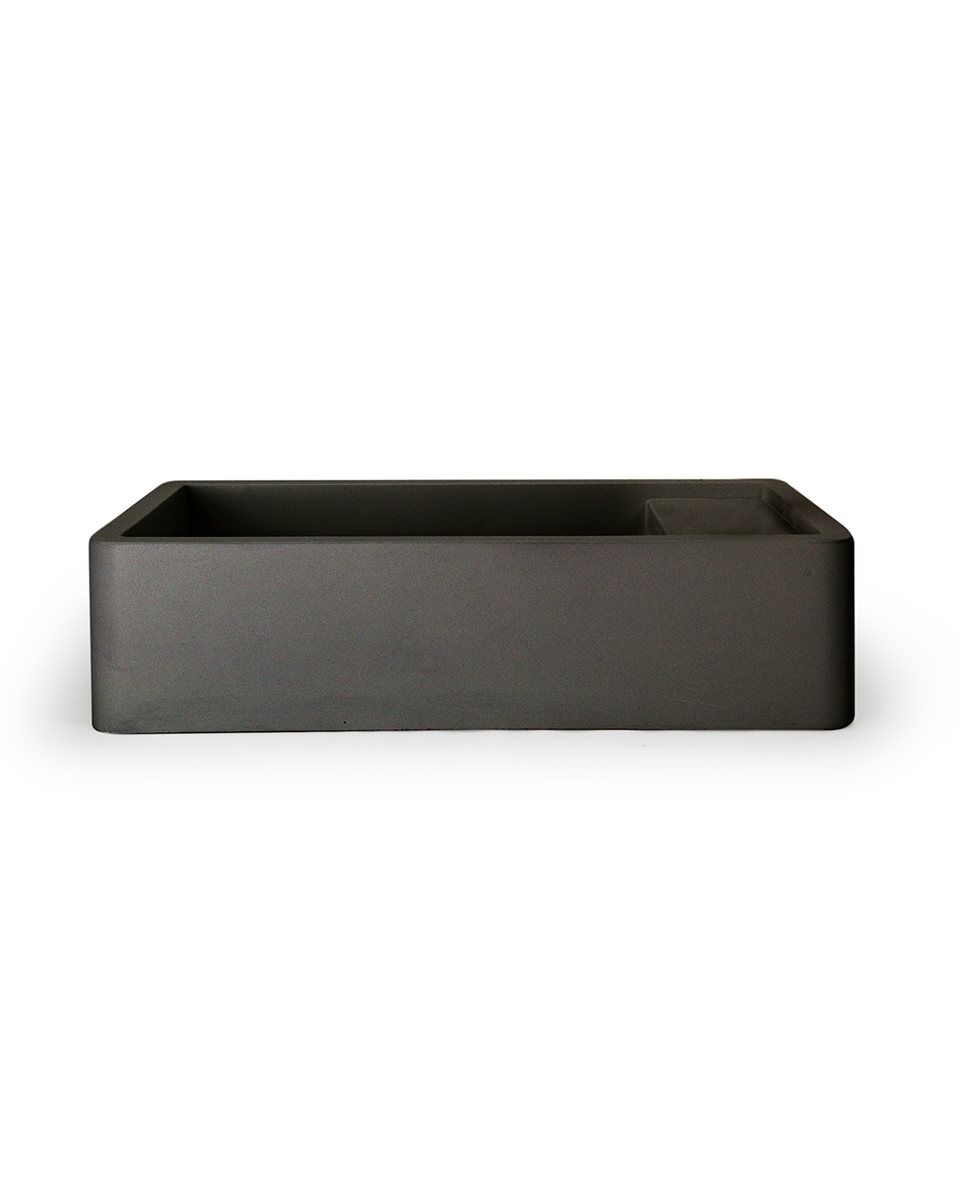 Nood Co Shelf 01 Basin - Surface Mount - Charcoal / 1 Tap Hole / No Overflow / Not Required (SH1-1-NO-1-CH)