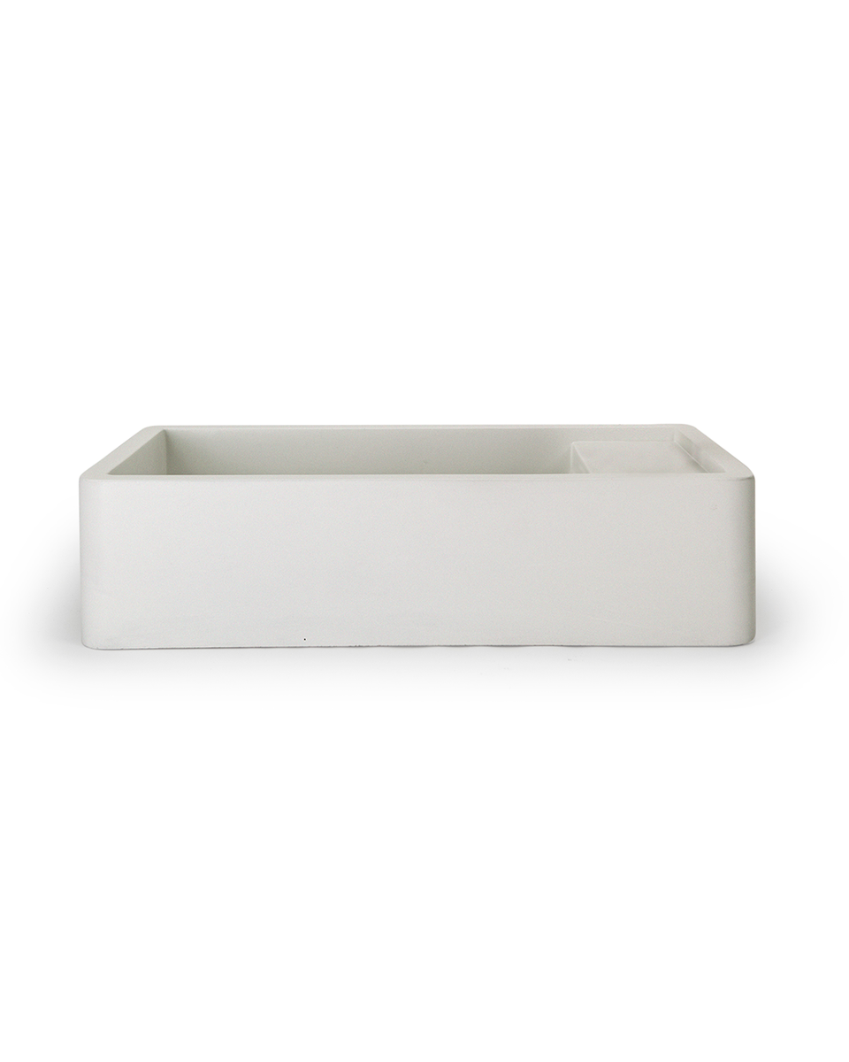 Nood Co Shelf 01 Basin - Wall Hung - Ivory / 1 Tap Hole / No Overflow / Not Required (SH1-2-NO-1-IV)