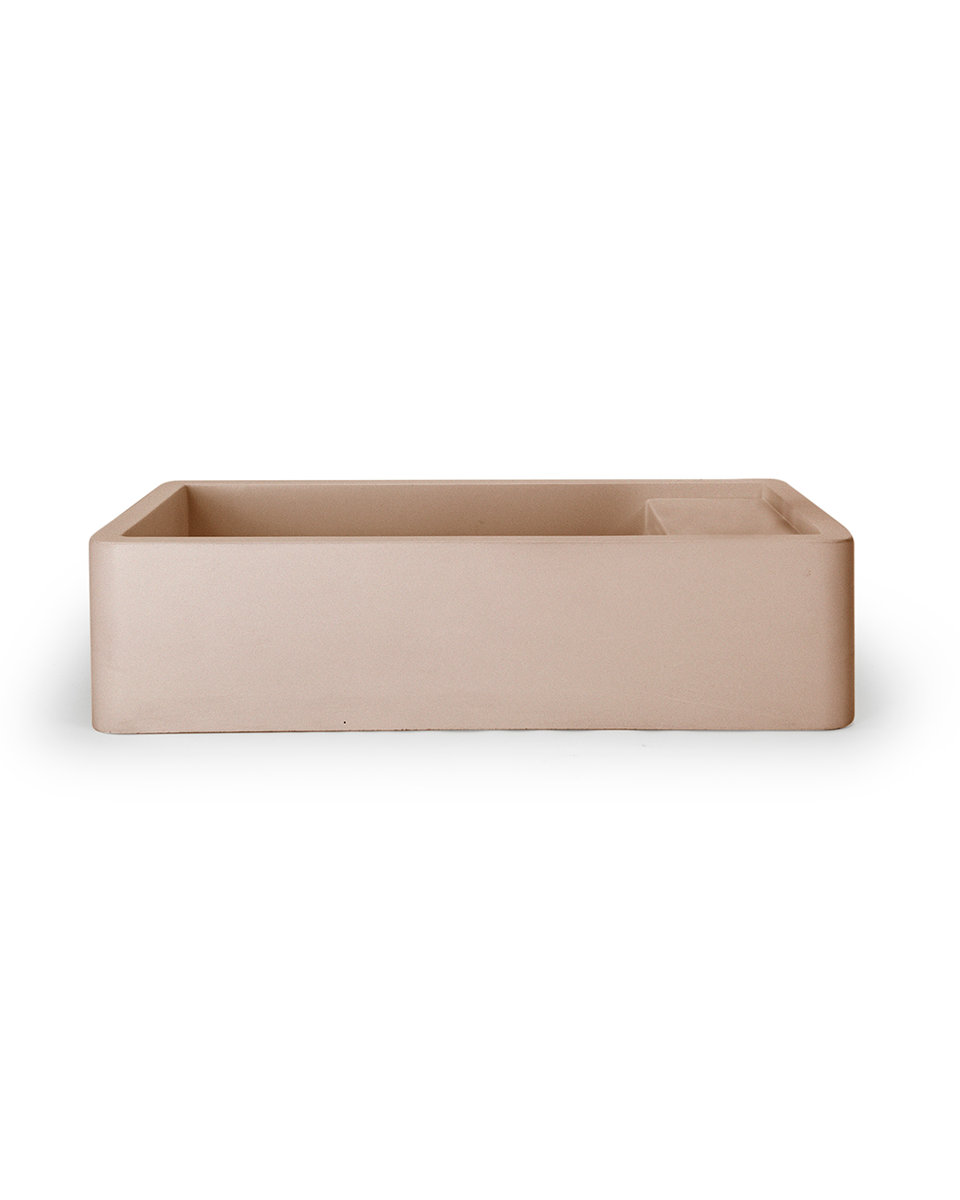 Nood Co Shelf 01 Basin - Wall Hung - Pastel Peach / No Tap Hole / No Overflow / Not Required (SH1-2-NO-0-PA)