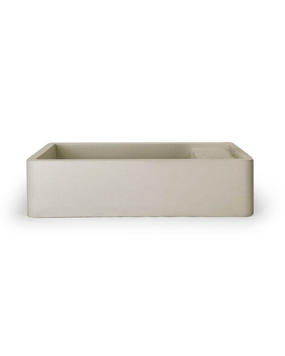 Nood Co Shelf 01 Basin - Wall Hung - Sand / No Tap Hole / Overflow / Tiger Bronze (SH1-2-WO-0-SA-OBR)