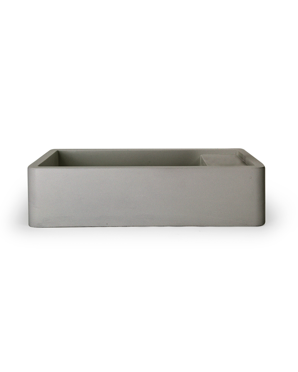 Nood Co Shelf 01 Basin - Wall Hung - Sky Grey / No Tap Hole / Overflow / Black (SH1-2-WO-0-SK-OB)