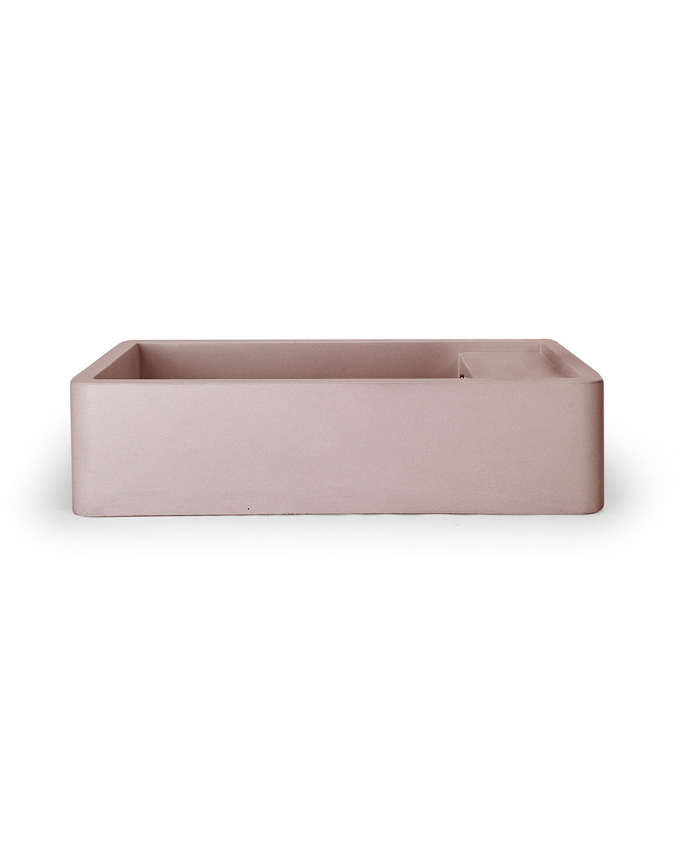 Nood Co Shelf 02 Basin - Wall Hung (Blush Pink,No Tap Hole,No Overflow)
