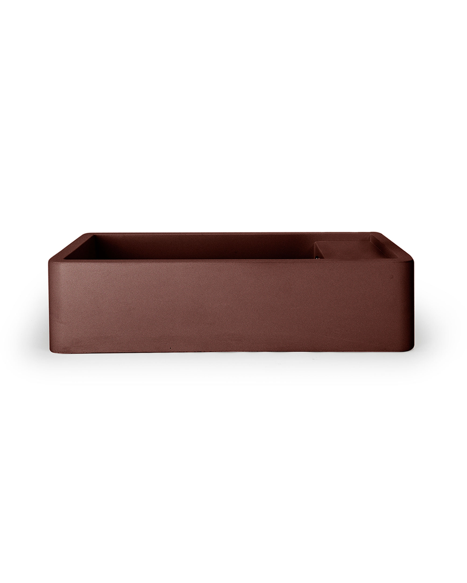Nood Co Shelf 02 Basin - Surface Mount - Clay / No Tap Hole / Overflow / Black (SH2-1-WO-0-CL-OB)
