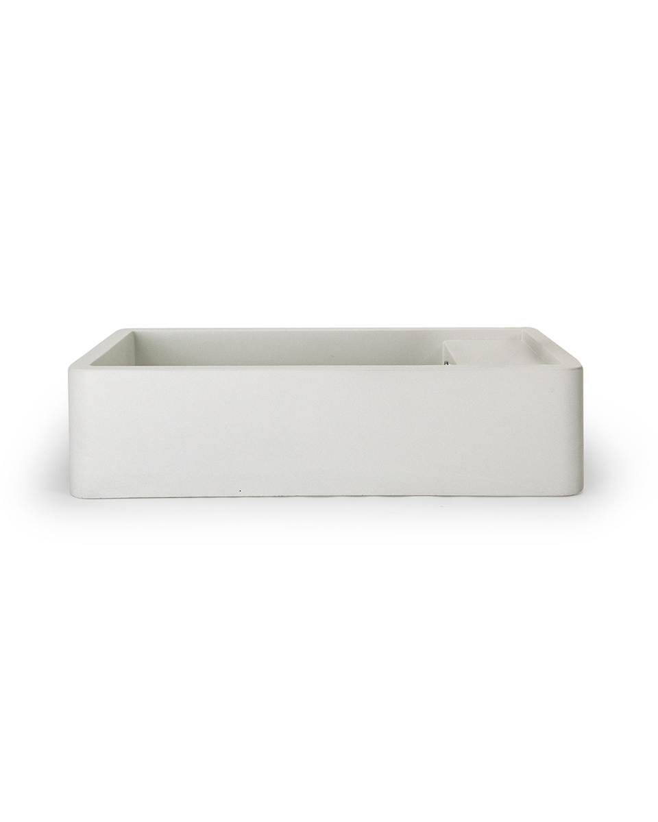 Nood Co Shelf 02 Basin - Surface Mount - Ivory / 1 Tap Hole / Overflow / Tiger Bronze (SH2-1-WO-1-IV-OBR)