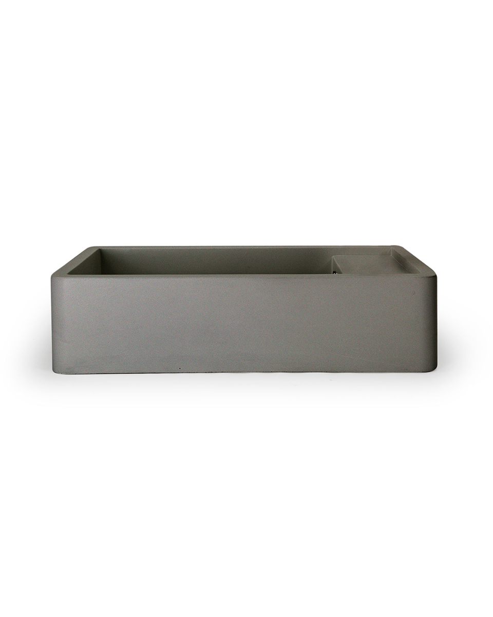 Nood Co Shelf 02 Basin - Wall Hung (Mid Tone Grey,Tap Hole,No Overflow)