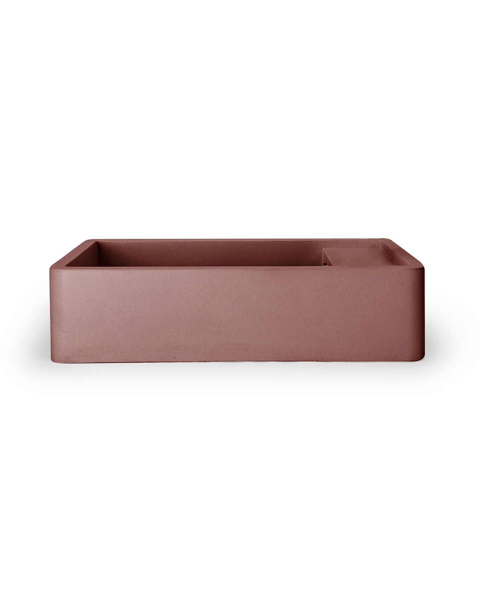Nood Co Shelf 02 Basin - Surface Mount - Musk / No Tap Hole / Overflow / Tiger Bronze (SH2-1-WO-0-MU-OBR)
