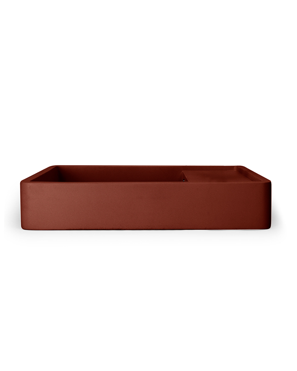 Nood Co Shelf 03 Basin - Overflow - Wall Hung (Clay,No Tap Hole,Black)
