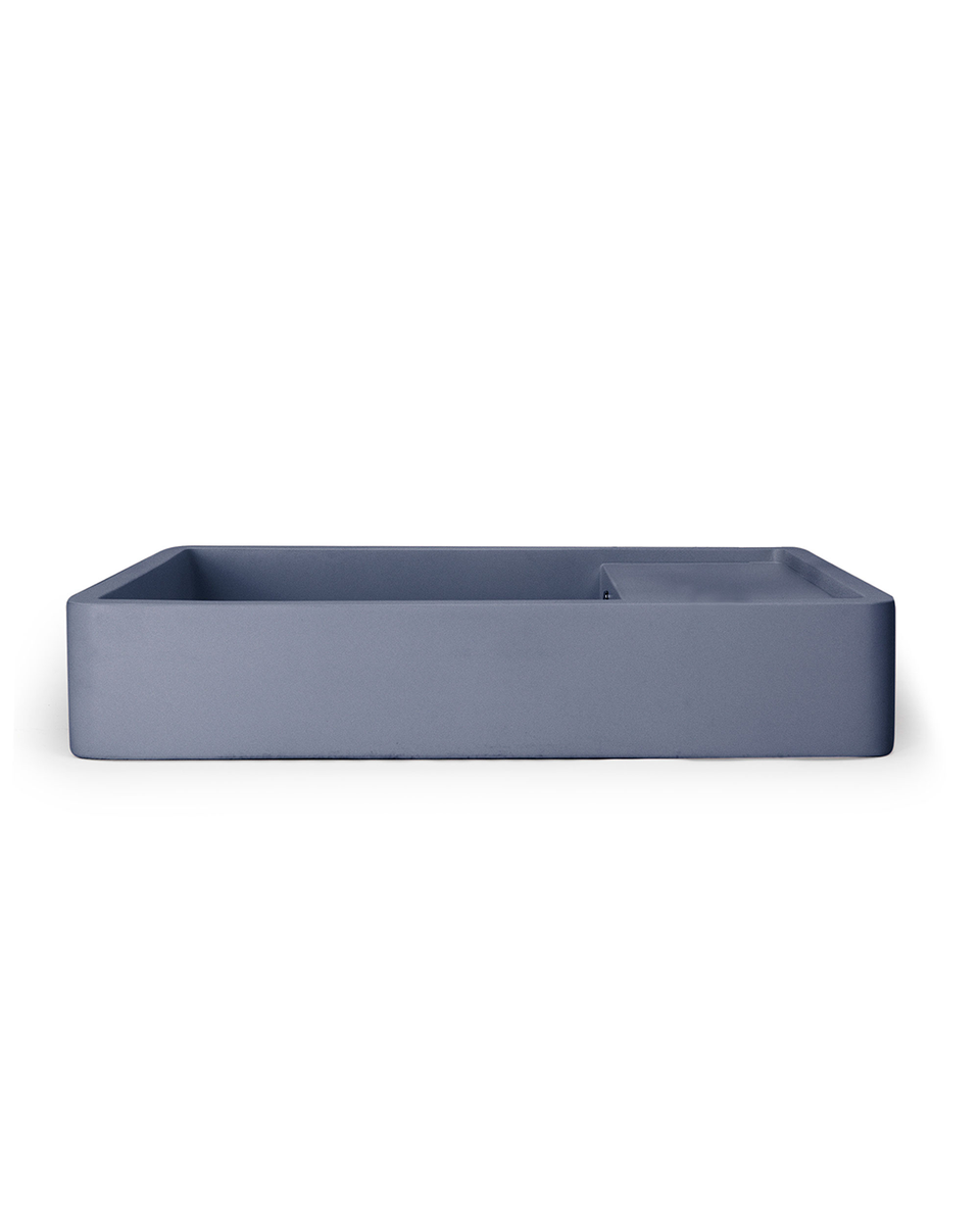 Nood Co Shelf 03 Basin - Overflow - Wall Hung (Copan Blue,Tap Hole,Black)