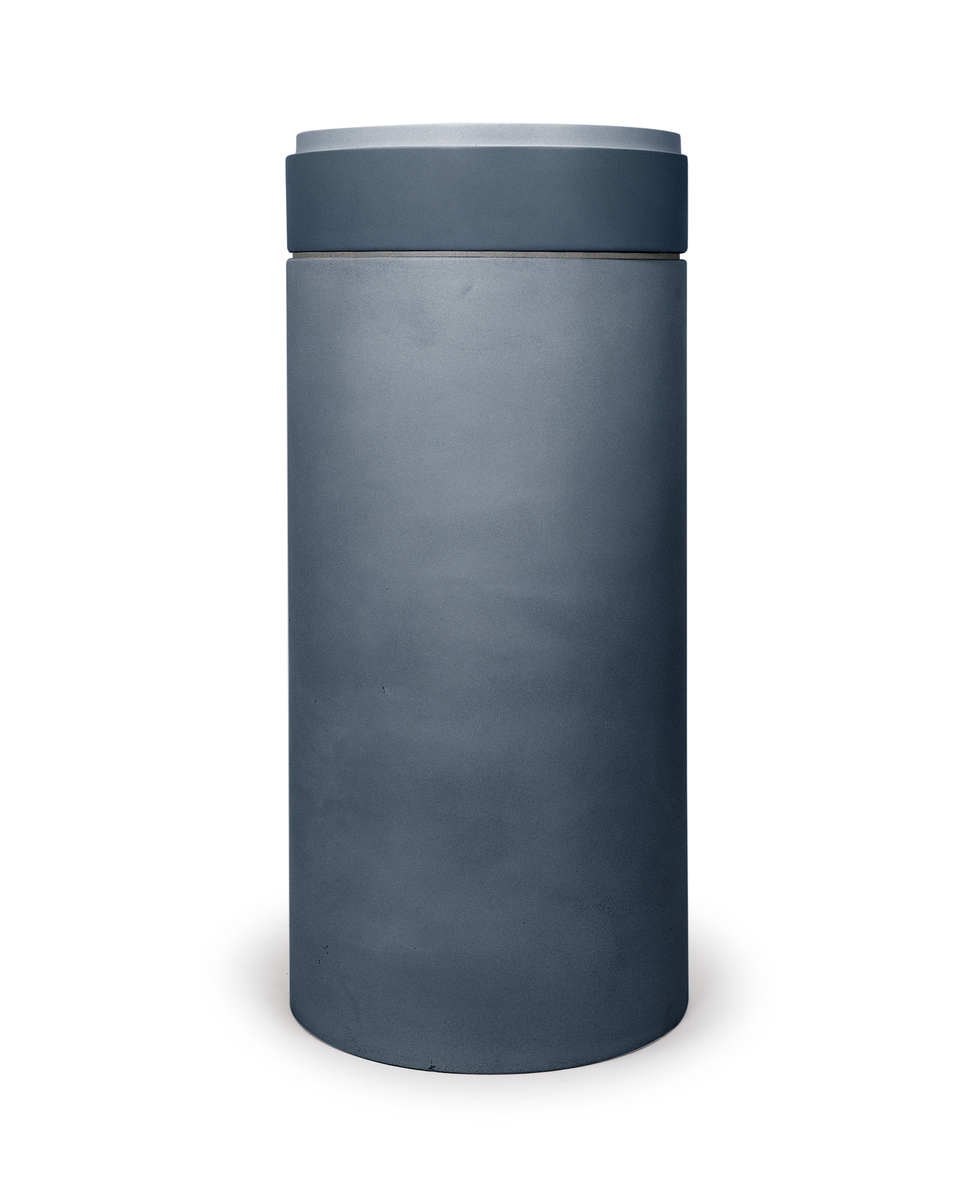 Nood Co Cylinder with Tray - Stepp Circle Basin  (Copan Blue,Mid Tone Grey)