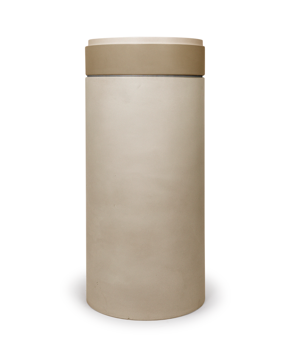 Nood Co Cylinder with Tray - Stepp Circle Basin  (Custard,Teal)