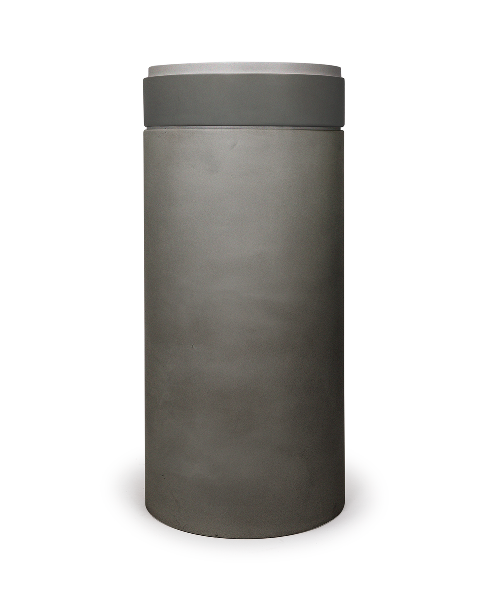 Nood Co Cylinder with Tray - Stepp Circle Basin  (Mid Tone Grey,Pastel Peach)