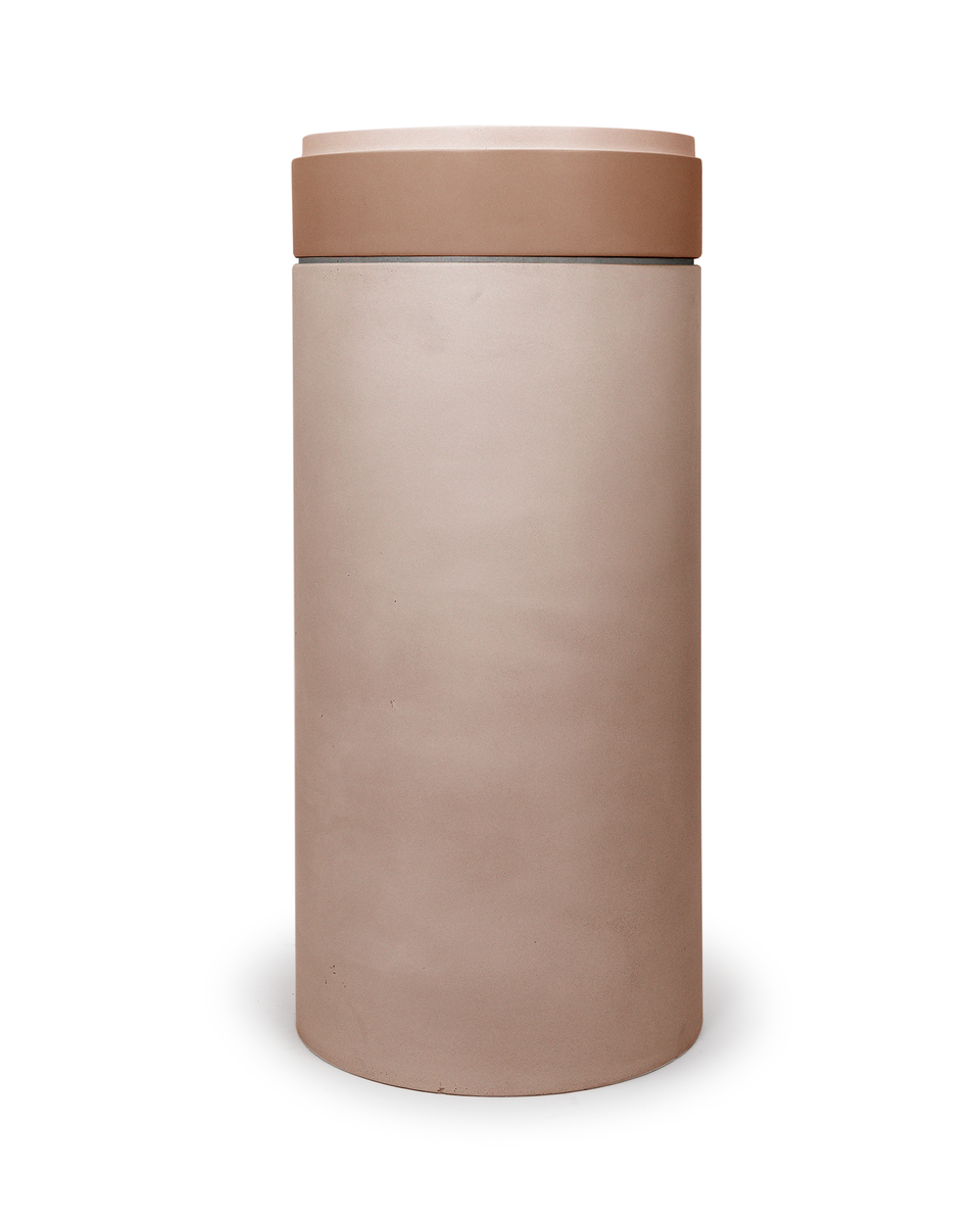 Nood Co Cylinder with Tray - Stepp Circle Basin  (Pastel Peach,Charcoal)