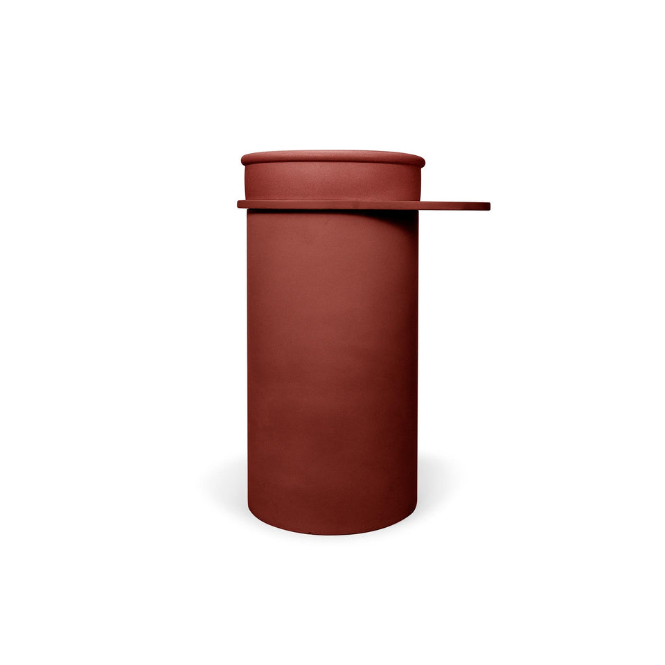 Nood Co Cylinder with Tray - Tubb Basin - Clay / Charcoal Tray (TB1-4-0-CL-TCH)