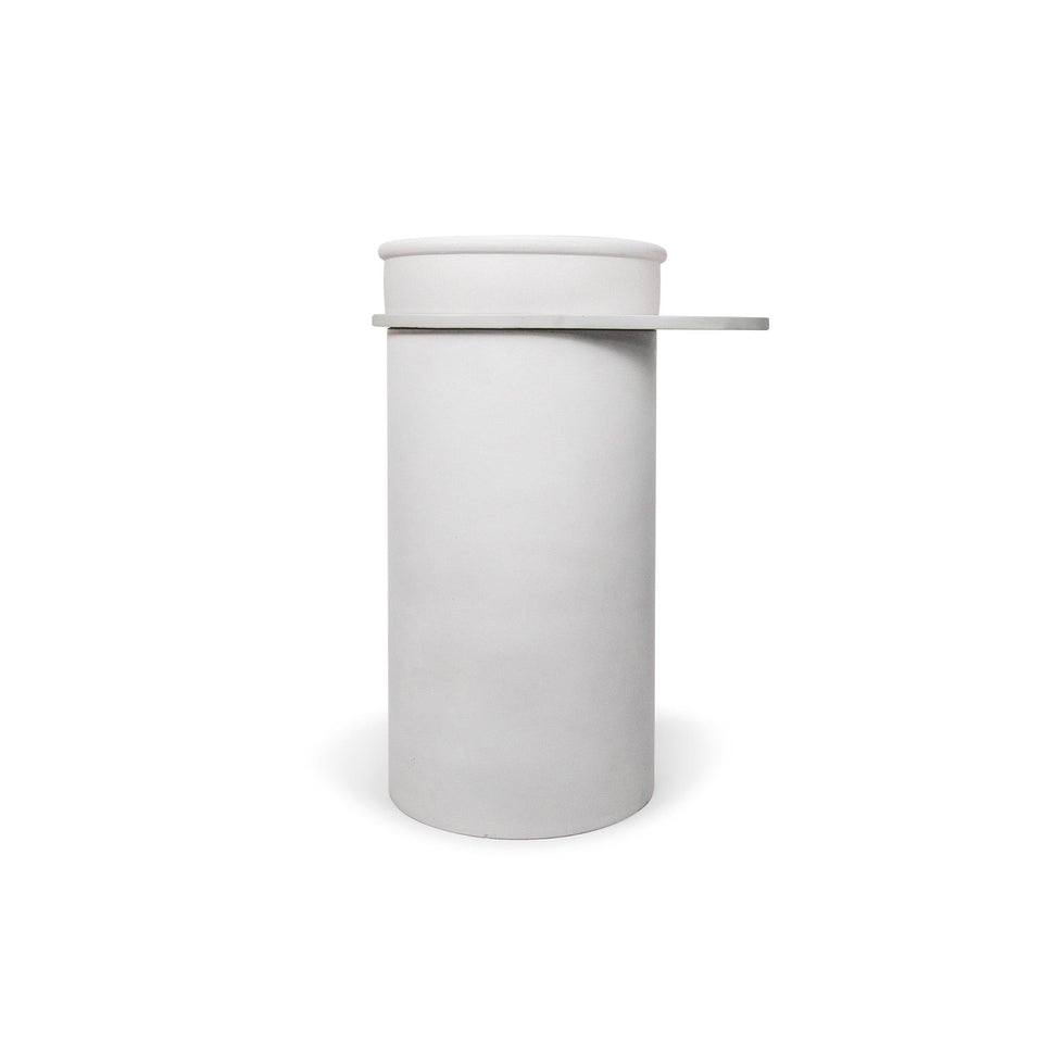 Nood Co Cylinder with Tray - Tubb Basin - Ivory / Charcoal Tray (TB1-4-0-IV-TCH)