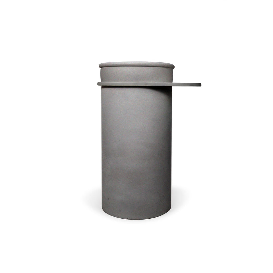 Nood Co Cylinder with Tray - Tubb Basin - Mid Tone Grey / Mint Tray (TB1-4-0-MG-TMI)