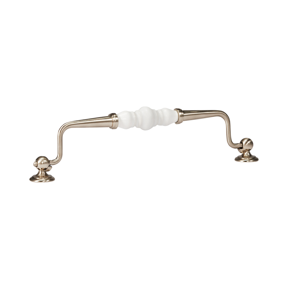 Momo Handles Trianon Handle Swivel Bail White/Brushed Nickel