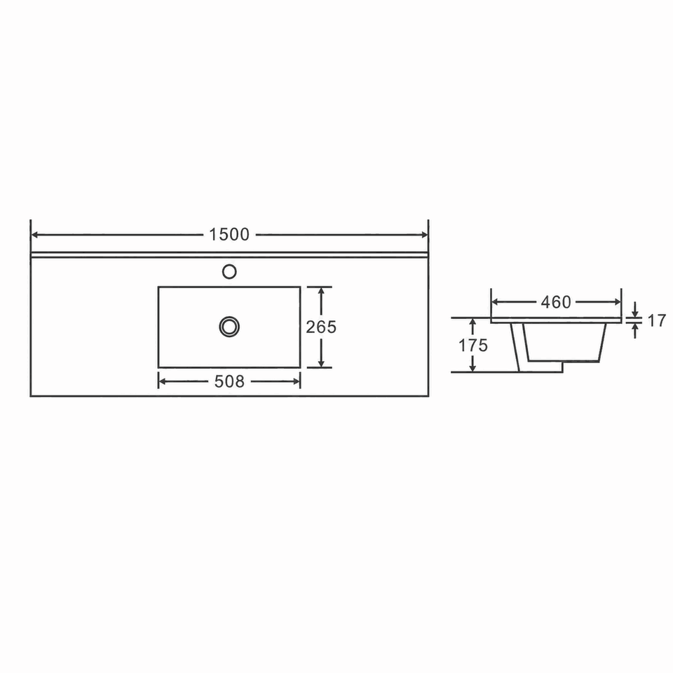 Hera Wall-Hung Vanity Oak - TOP-150-dim