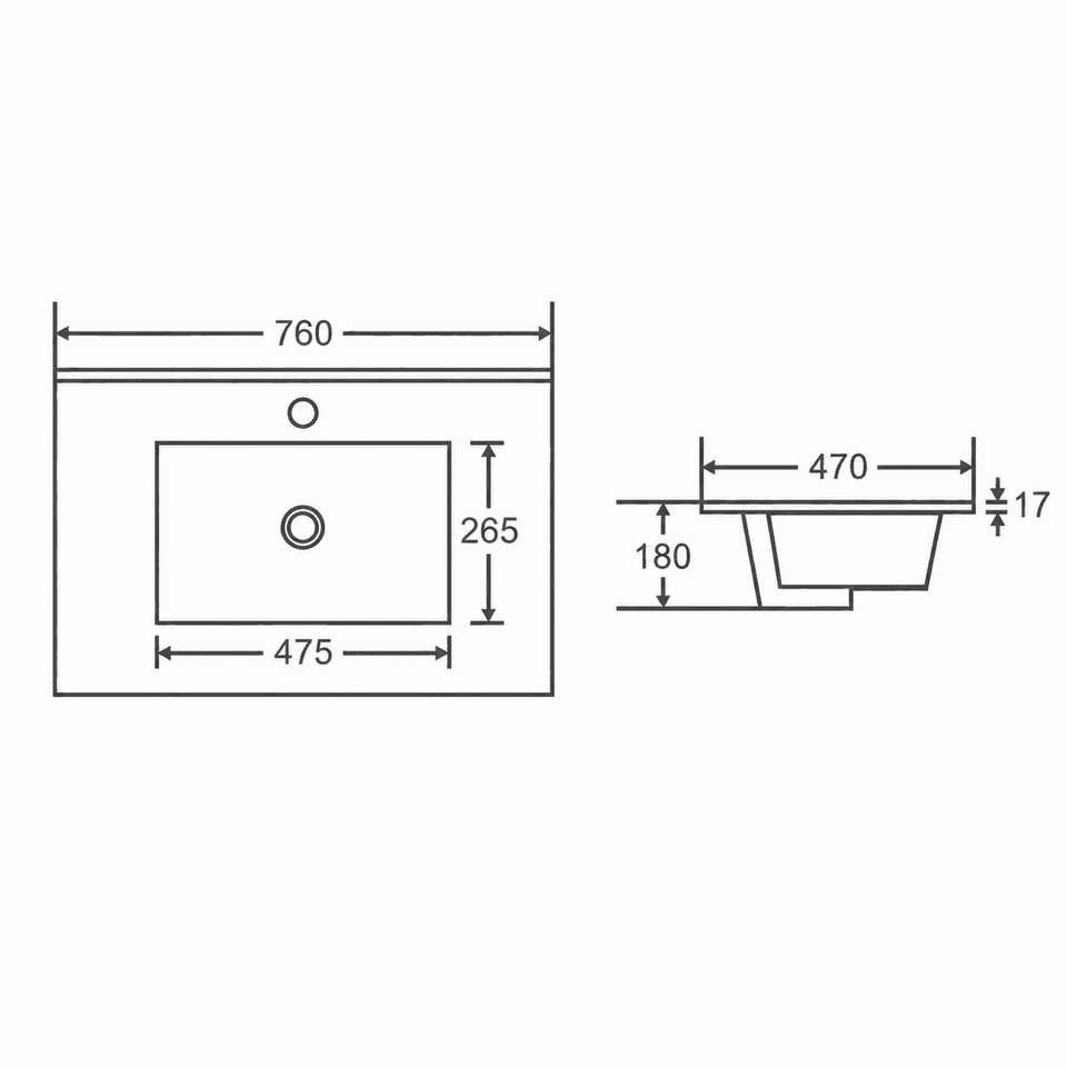 Hera 750mm Wall-Hung Vanity Tasmanian Oak - TOP-75-dim