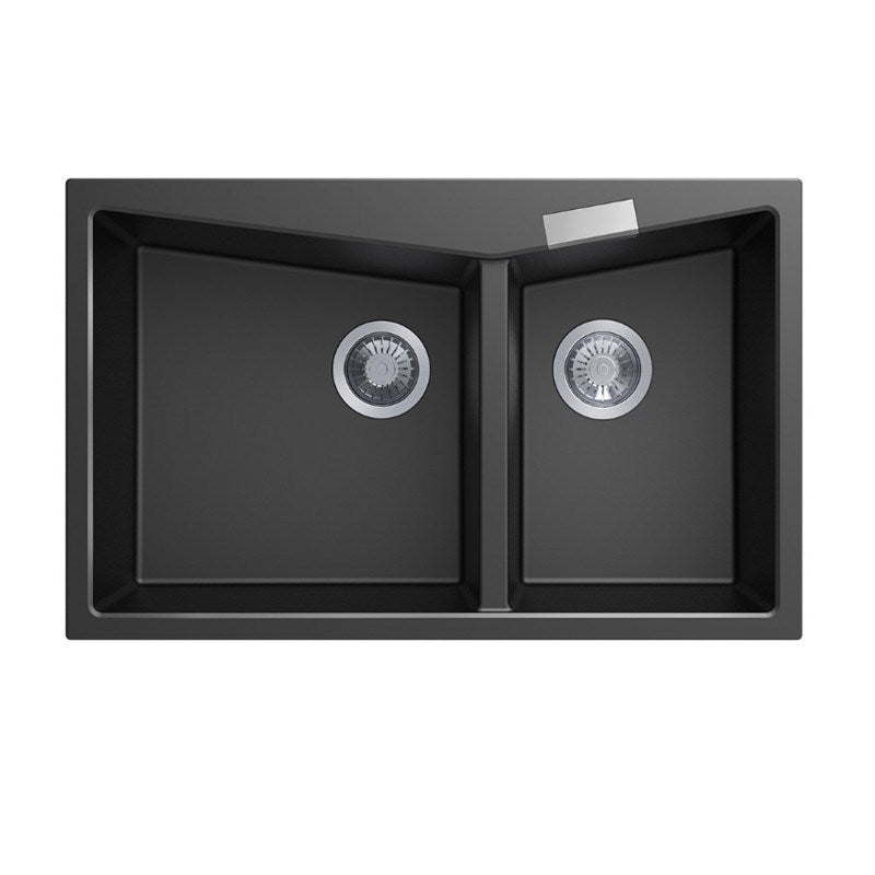800 x 500 x 220mm Carysil Double Bowl Granite Kitchen Sink Top/Flush Mount (TWM-3220)