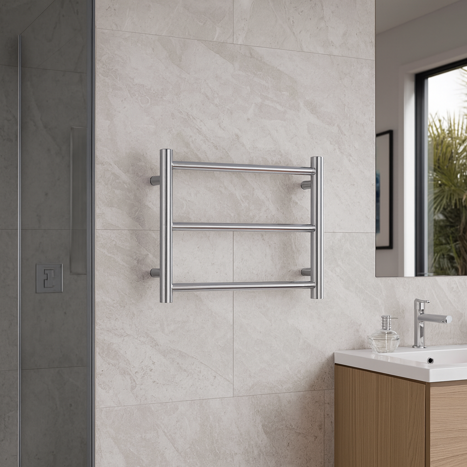 Thermogroup Straight Round Budget Ladder Heated Towel Rail