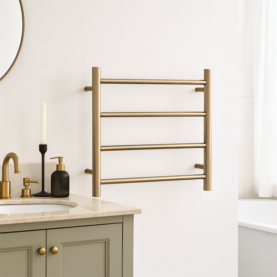 Thermogroup Straight Round Ladder Heated Towel Rail