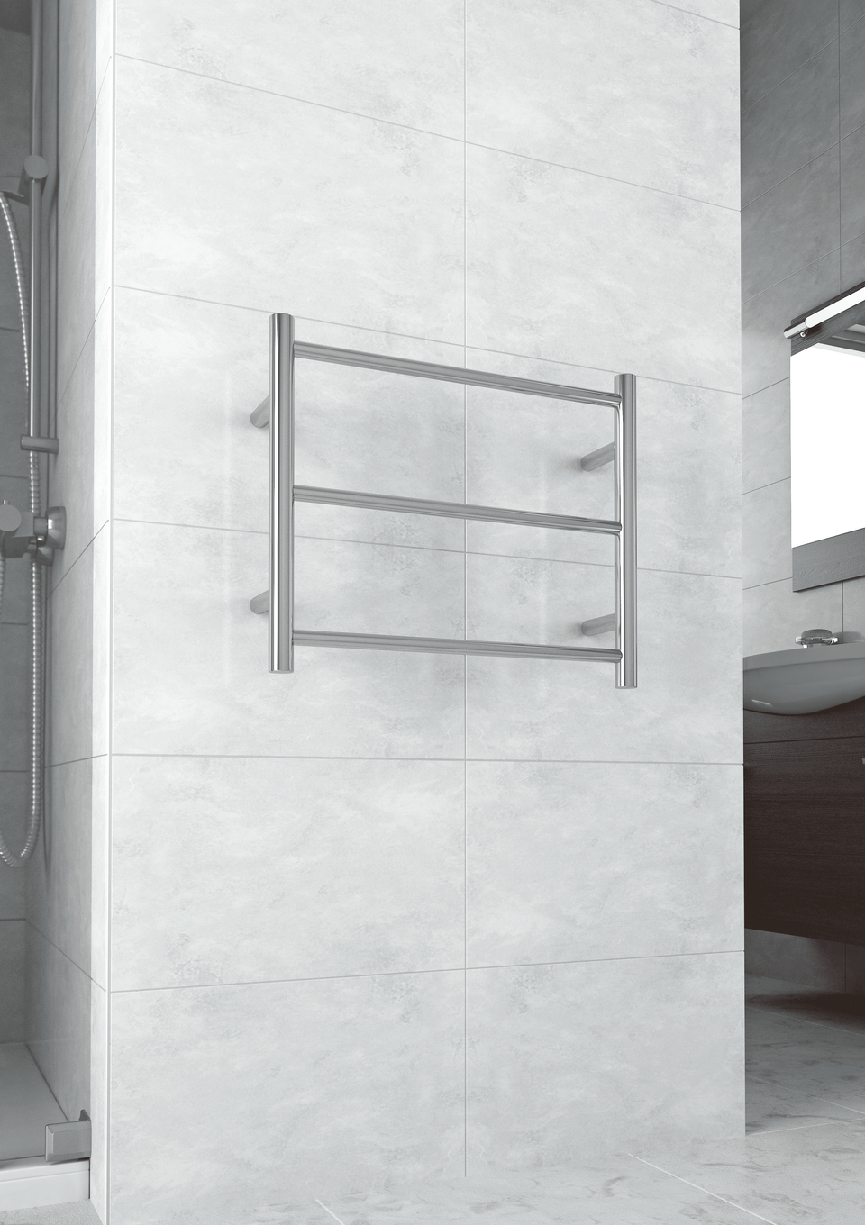 Thermogroup Straight Round Budget Ladder Heated Towel Rail