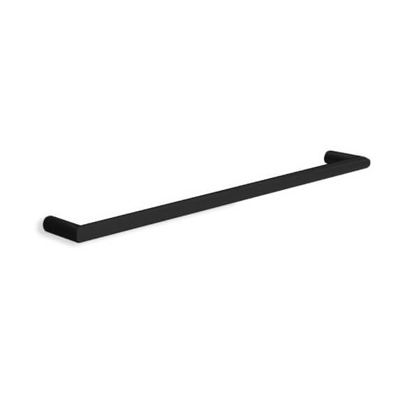 Thermogroup Round Single Bar Heated Towel Rail - Matt Black / 832x32mm (DSR8B)