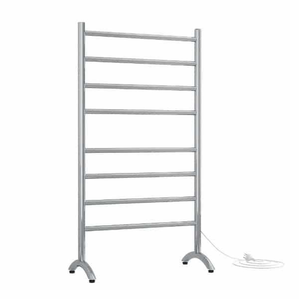 Thermogroup Straight Round Free Standing Heated Towel Rail - Polished Stainless Steel (FS66E)