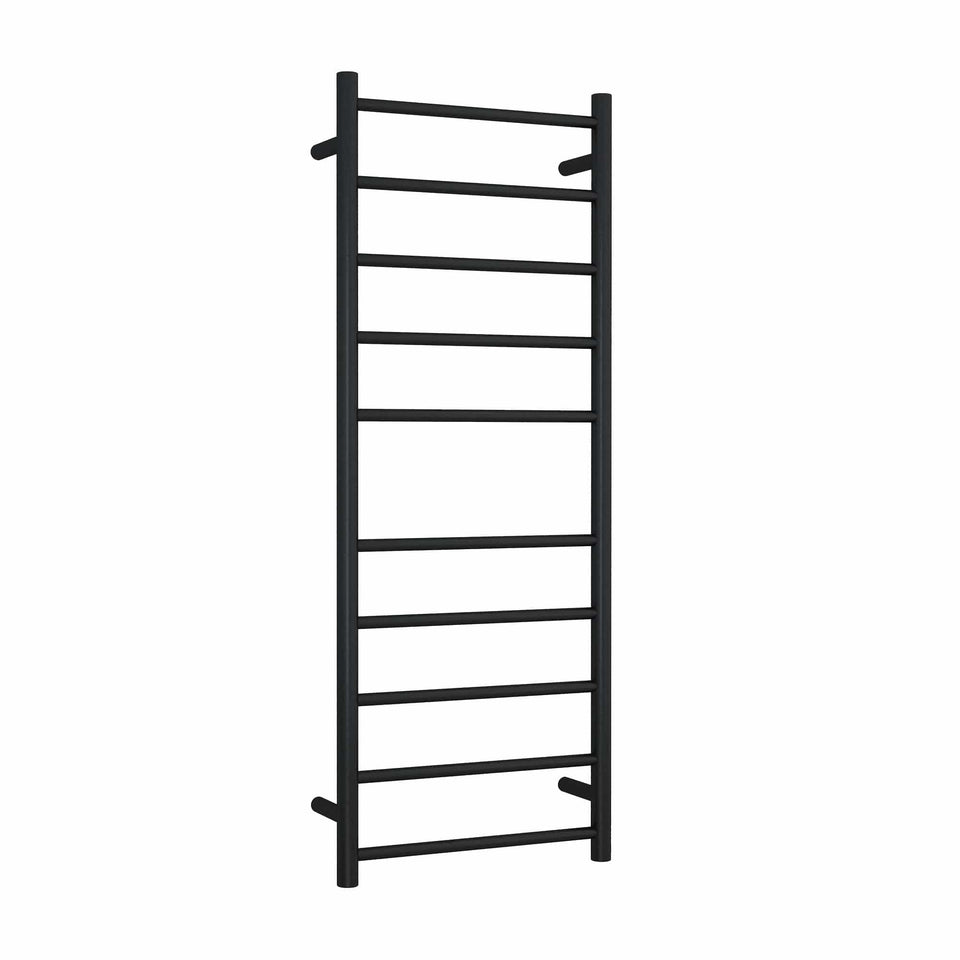 Thermogroup Straight Round Ladder Heated Towel Rail - Matt Black / 450x1200mm (SR19MB)