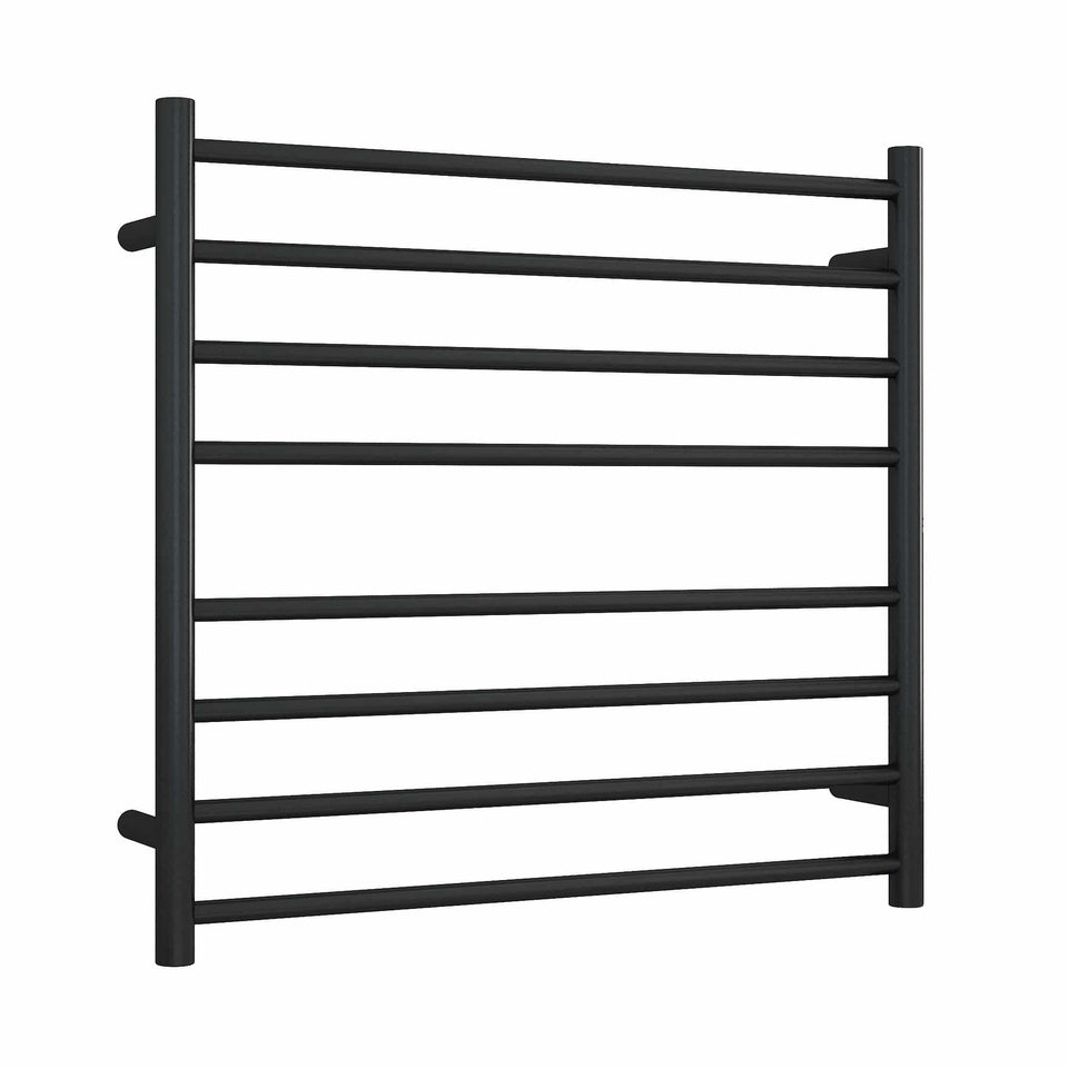Thermogroup Straight Round Ladder Heated Towel Rail - Matt Black / 750x700mm (SR33MB)