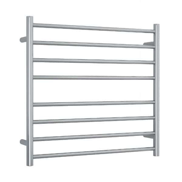 Thermogroup Straight Round Ladder Heated Towel Rail - Polished Stainless Steel / 750x700mm (SR33M)