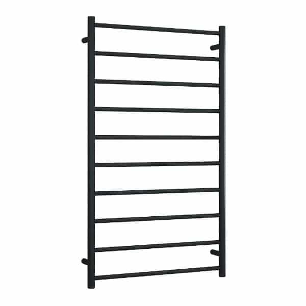 Thermogroup Straight Round Ladder Heated Towel Rail - Matt Black / 700x1200mm (SR69MB)