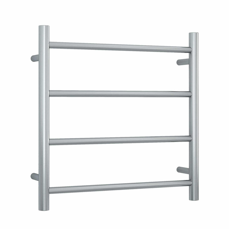 Thermogroup Straight Round Ladder Heated Towel Rail - Brushed Stainless Steel / 550x550mm (SRB25M)