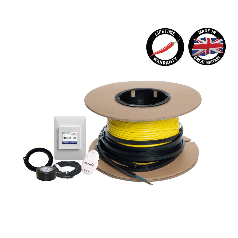 Thermogroup Thermowire Underfloor Heating System Kits Including Wi-Fi Thermostat - 15.0-18.0m² 176lm 2400Watts (101524TWF)