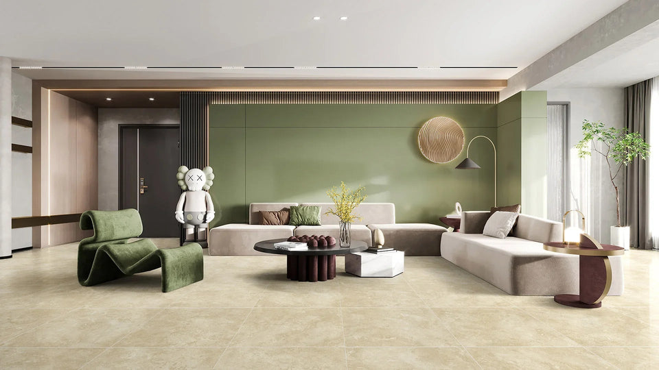 Timeless Beige 600X600X20 Structure — in a room