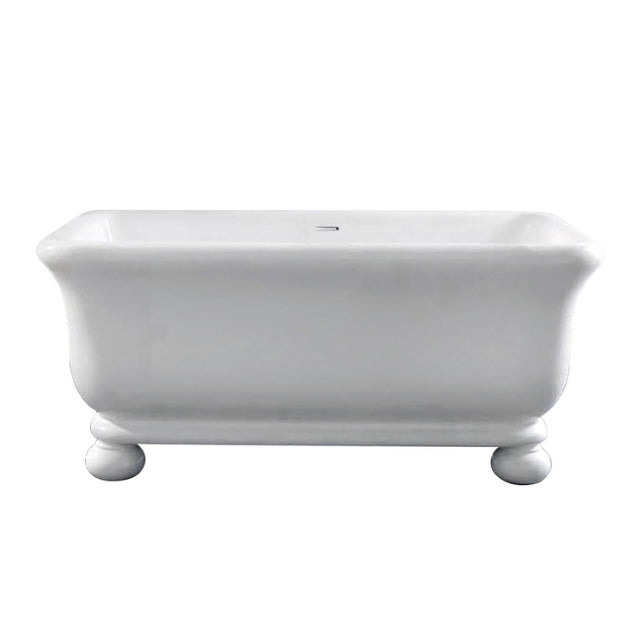 Turner Hastings Kirkham Ball 160 TitanCast Bath with Overflow - Gloss White