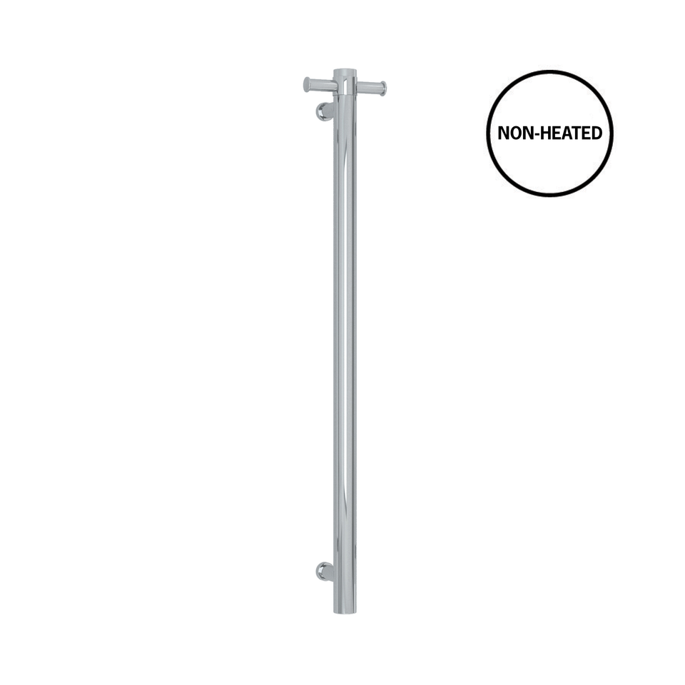 Thermogroup Round Non-Heated Vertical Single Towel Rail - Polished Stainless Steel (UVS900H)
