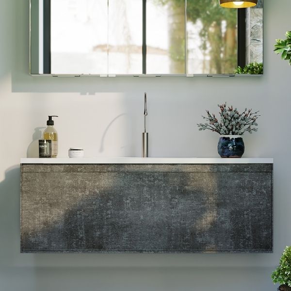 Bel Bagno Prado 1200mm Wall Hung Vanity Maple Oak Grey