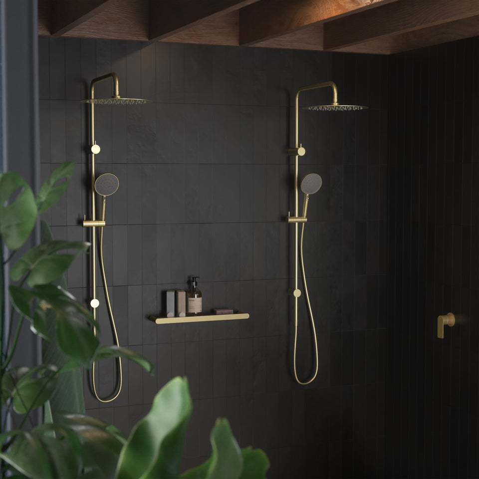 Caroma Urbane® II Rail Shower with 300mm Overhead - Brushed Brass (99630BB3A)