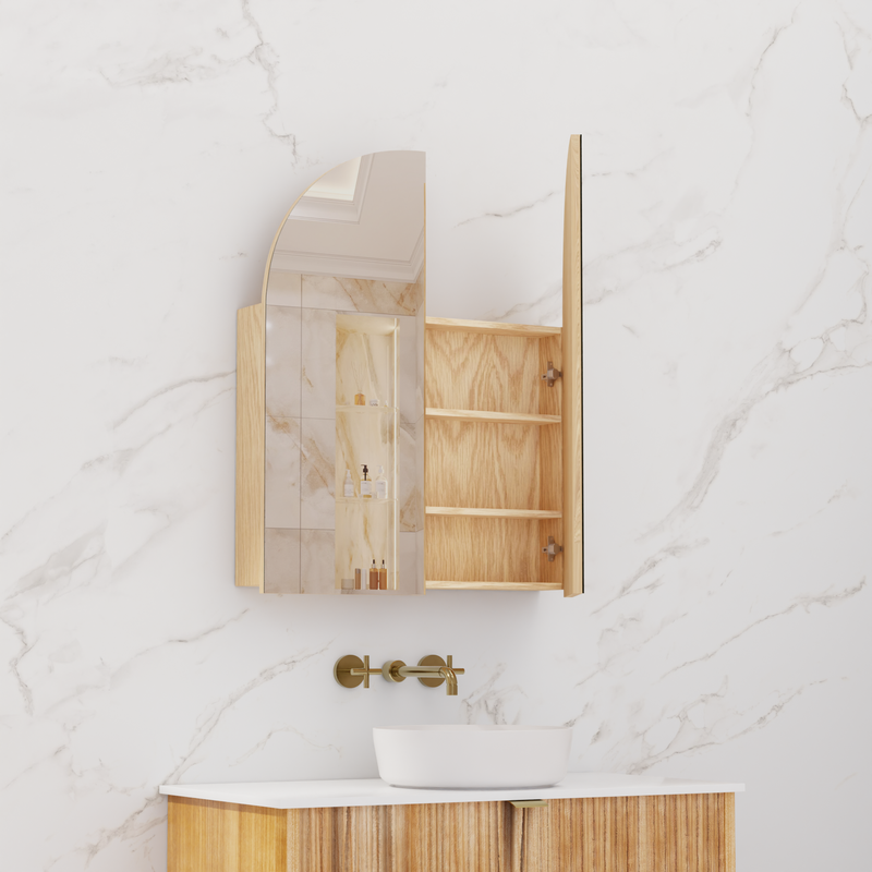 Fifth Avenue Arka Shaving Cabinet - American White Oak / 800mm (ARKA8010AWO)