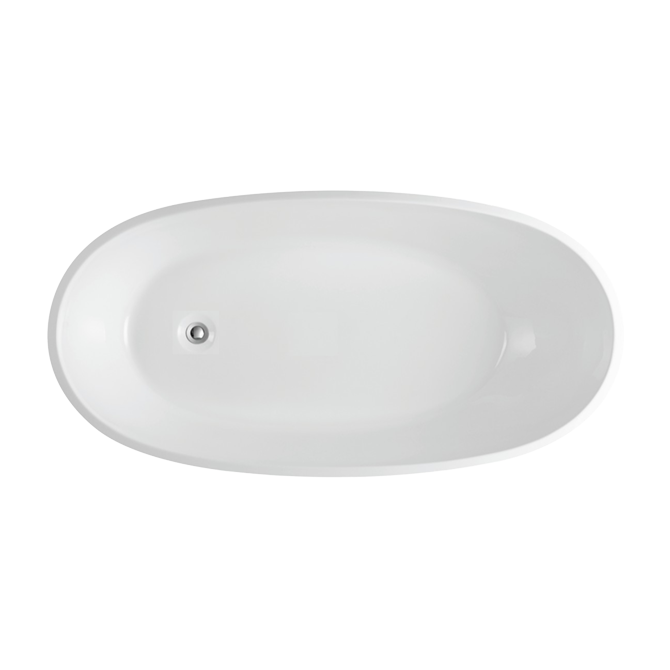 1690x775x585mm Veda Bathtub Freestanding Acrylic MATT White Bath tub Slim Edge Lucite Finishing NO Overflow - Poseidon VBT1690MW