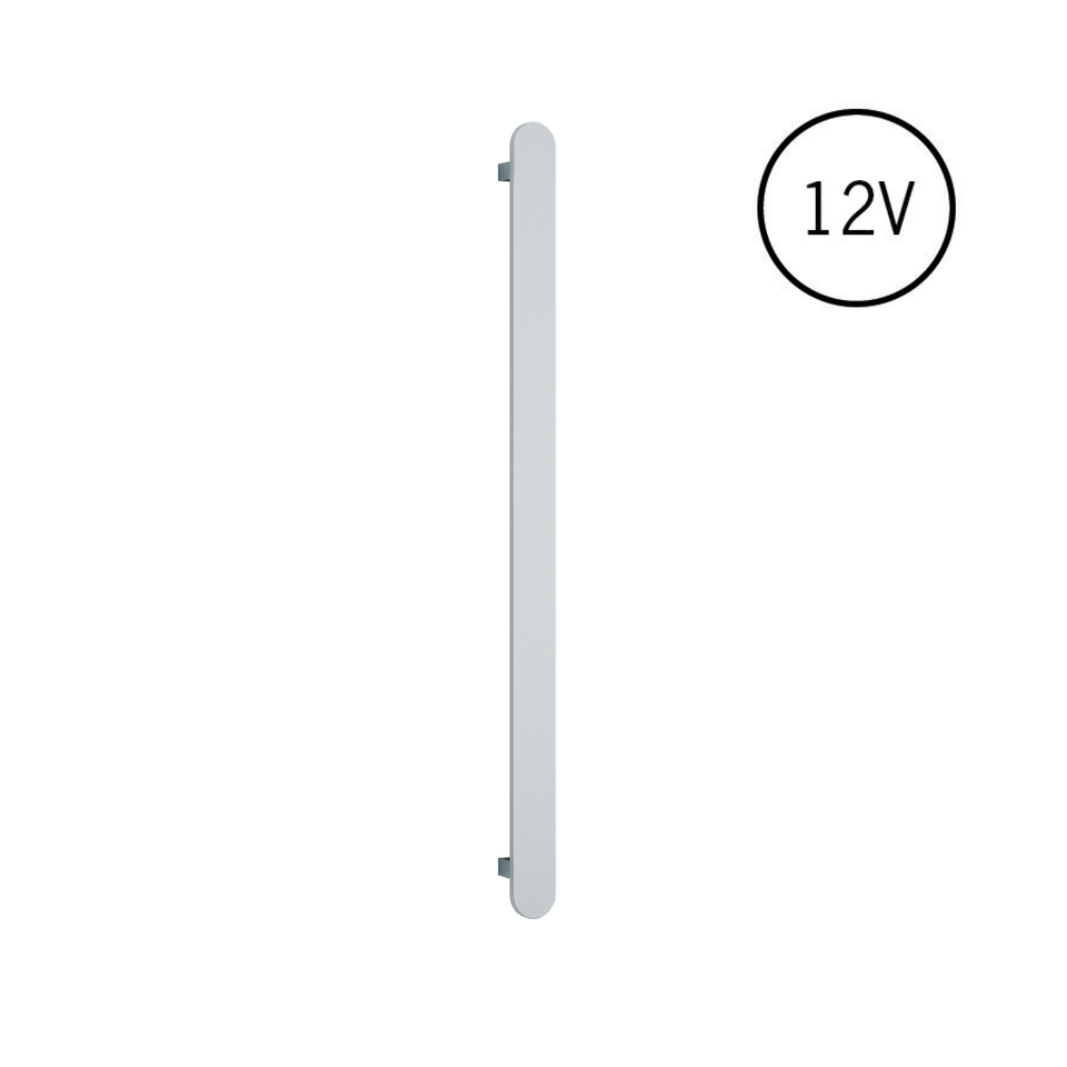 Thermogroup Flat Pill 12V Vertical Single Heated Towel Rail - Polished Stainless Steel (VP900)