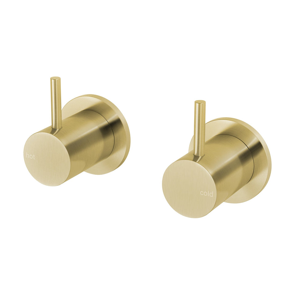Phoenix Vivid Slimline Wall Top Assemblies 15mm Extended Spindles Brushed Gold