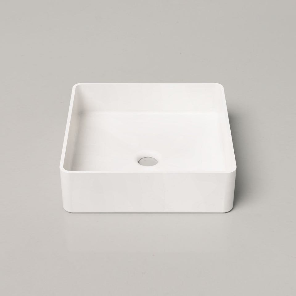 Nood Co Vesl Square Basin - Surface Mount Ivory