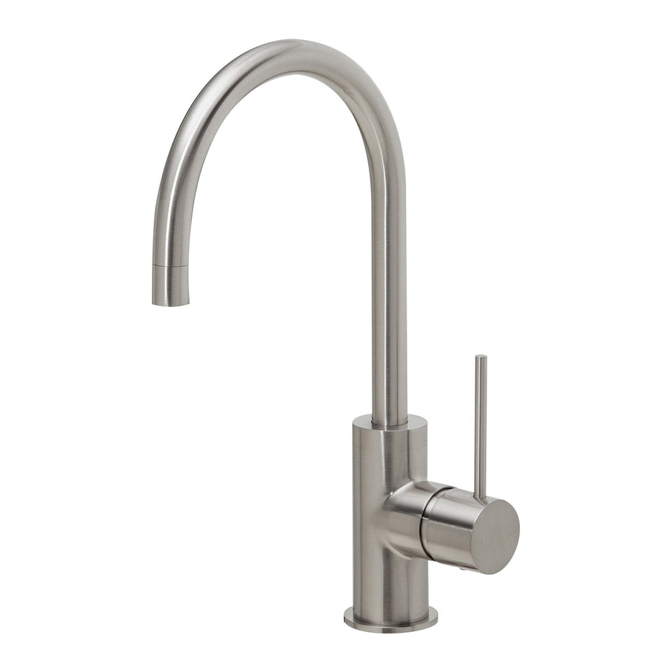 Phoenix Vivid Slimline Sink Mixer Gooseneck - Lead Free - Brushed Nickel / 160mm (VS735-40-1)