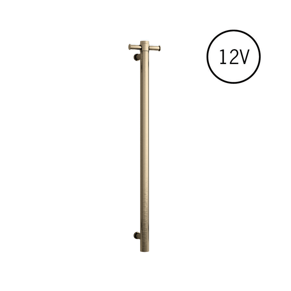 Thermogroup Straight Round Vertical Single Heated Towel Rail