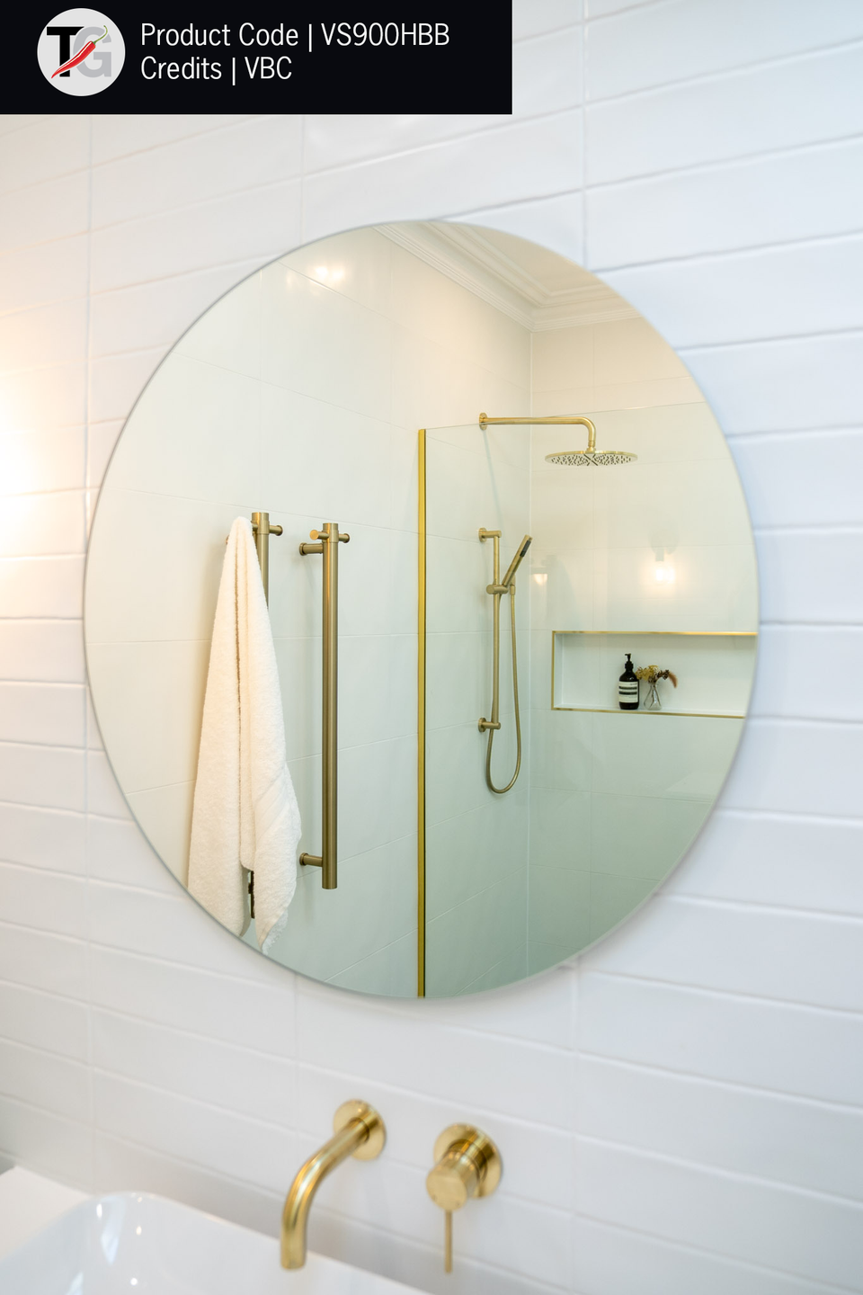 Thermogroup Straight Round Vertical Single Heated Towel Rail