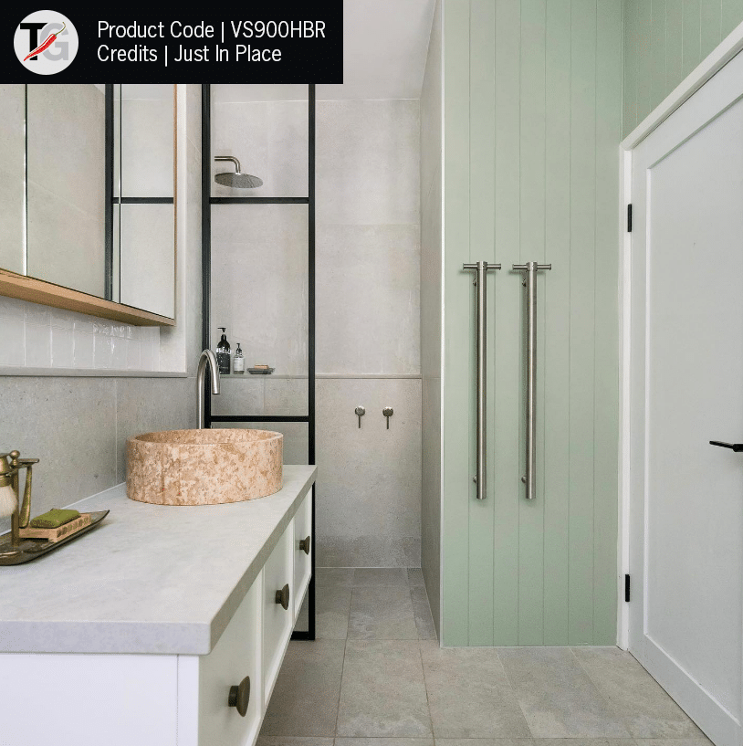 Thermogroup VS900HBR Brushed Round Vertical Single Heated Towel Rail (VS900HBR) 7