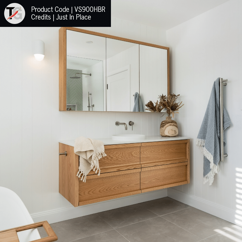 Thermogroup VS900HBR Brushed Round Vertical Single Heated Towel Rail (VS900HBR) 8